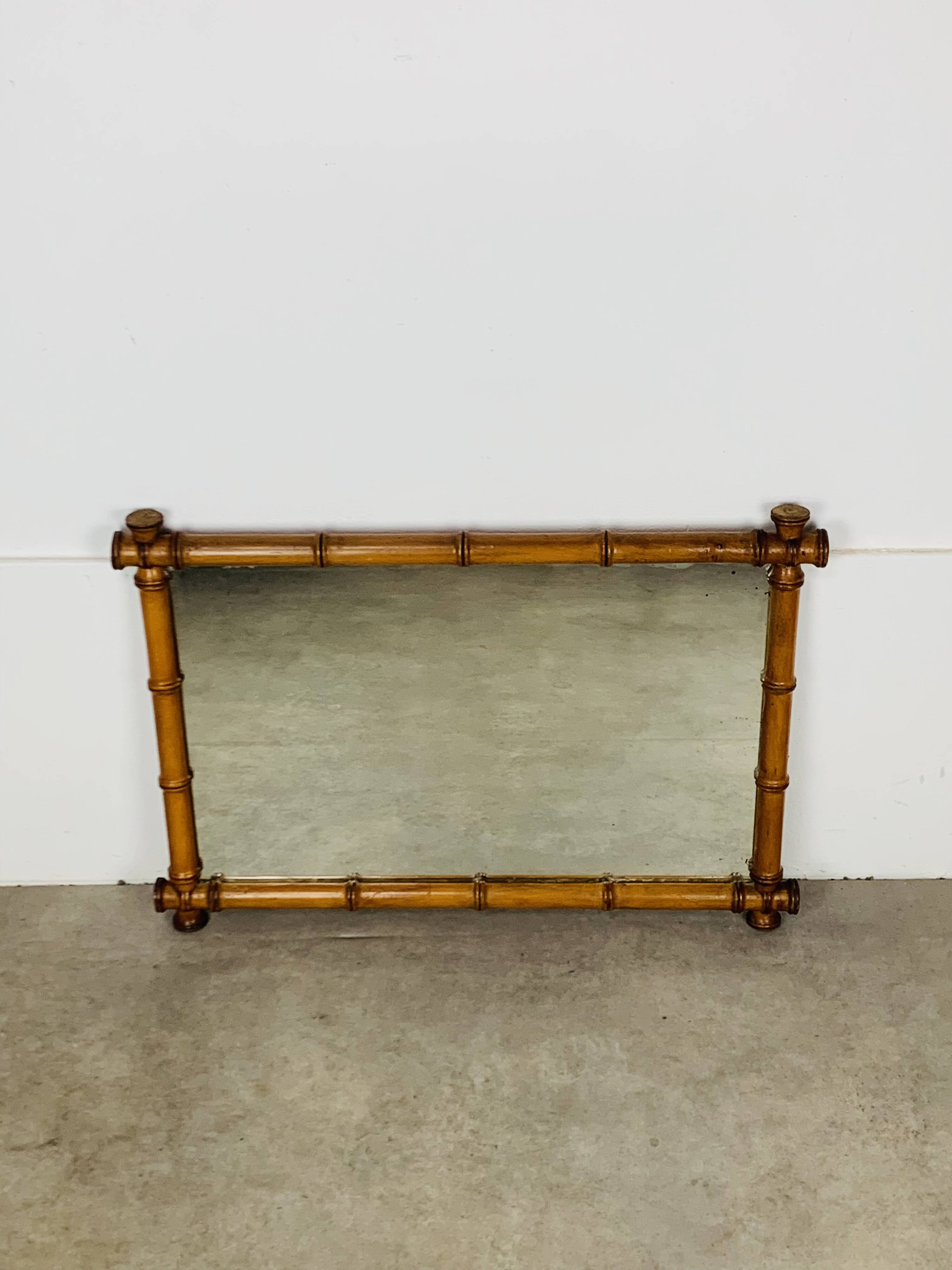 Miroir au mercure, bois effet bambou, fin XIX début XX ème