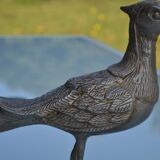 Brass peacock sculpture