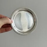 Set of 2 round beaded metal bowls