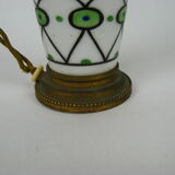Lyre lamp in polychrome porcelain