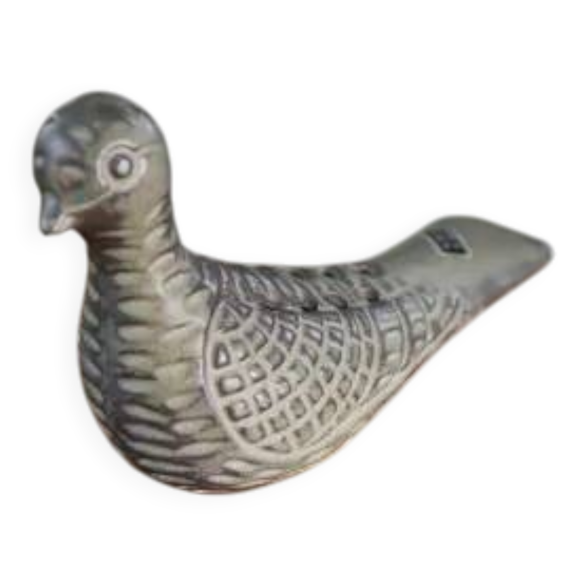 Ceramic dove flower frog, Le Potier Menton, 1960s