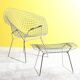 Vintage Diamond armchair with its ottoman.