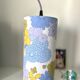 Vintage fabric blue flower lamp
