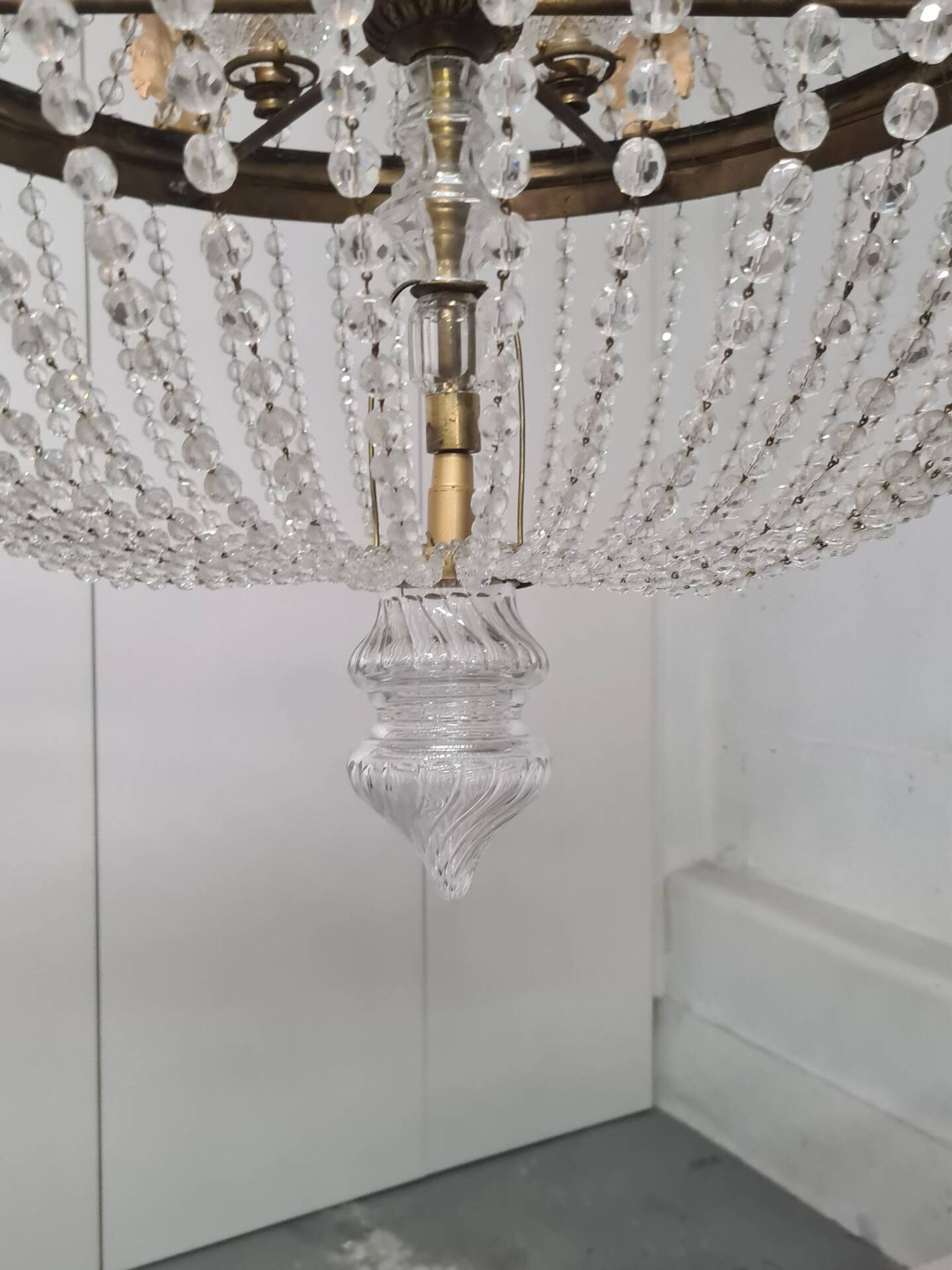 Lustre fin XIXÈME en cristal et bronze