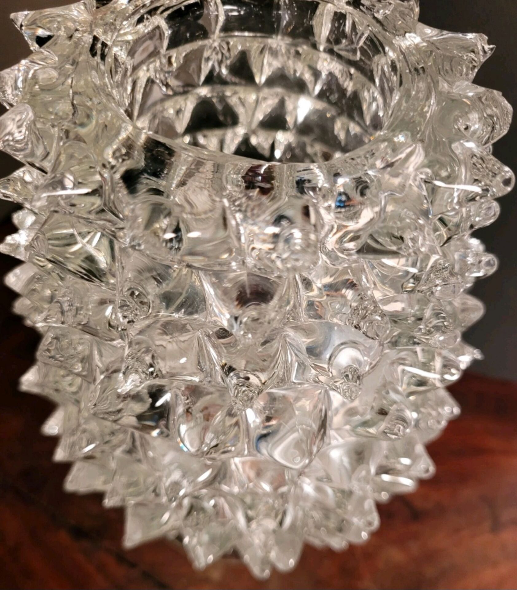 Rostrato vase in clear Murano glass by Barovier & Toso, Italy, 1930s