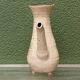 Vessel, jug, signed, 1950s, red terracotta, cream slip.