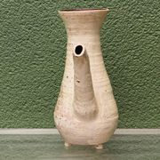 Vessel, jug, signed, 1950s, red terracotta, cream slip.