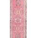 1970s Vintage Turkish Hand-Knotted Wool Cotton Pink Runner Rug 95x320