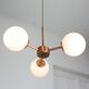Mid-Century Modern Italian Chandelier in Copper and Opaline Glass, 1960s
