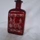 Antique Bohemian Crystal Carafe Egermann Ruby Red Engraved.