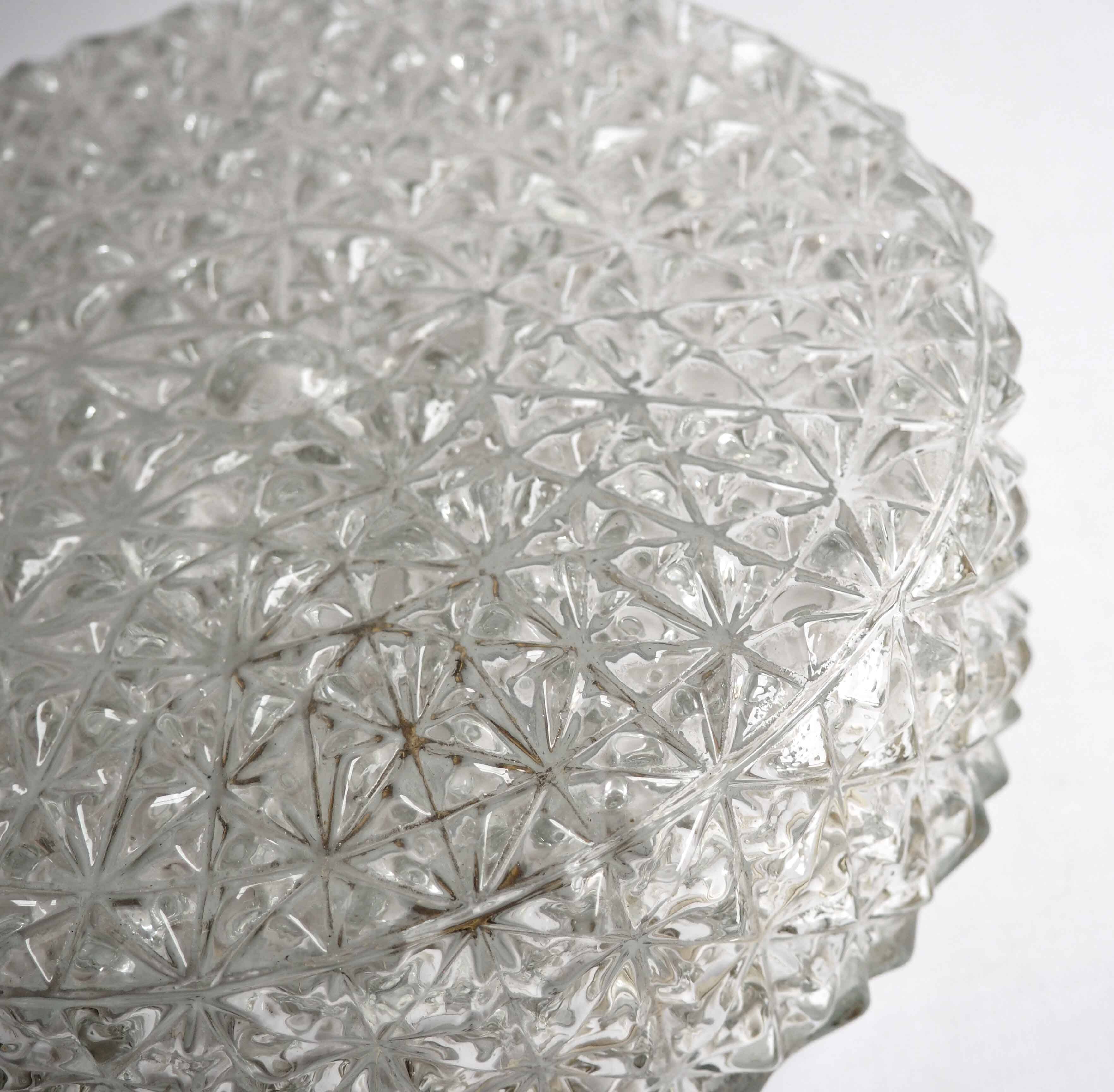 Embossed glass ceiling light