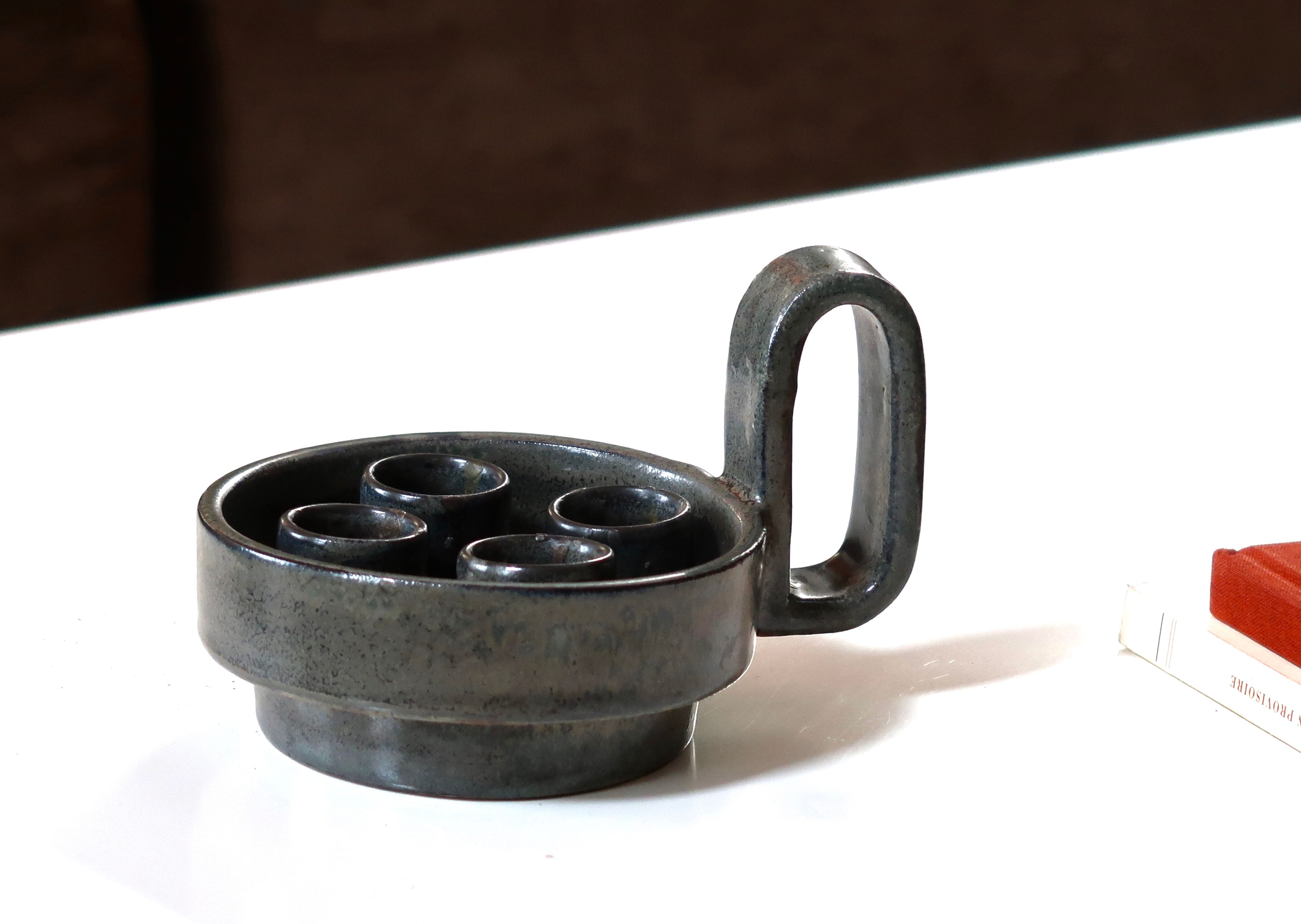 Ceramic candle holder, 60s