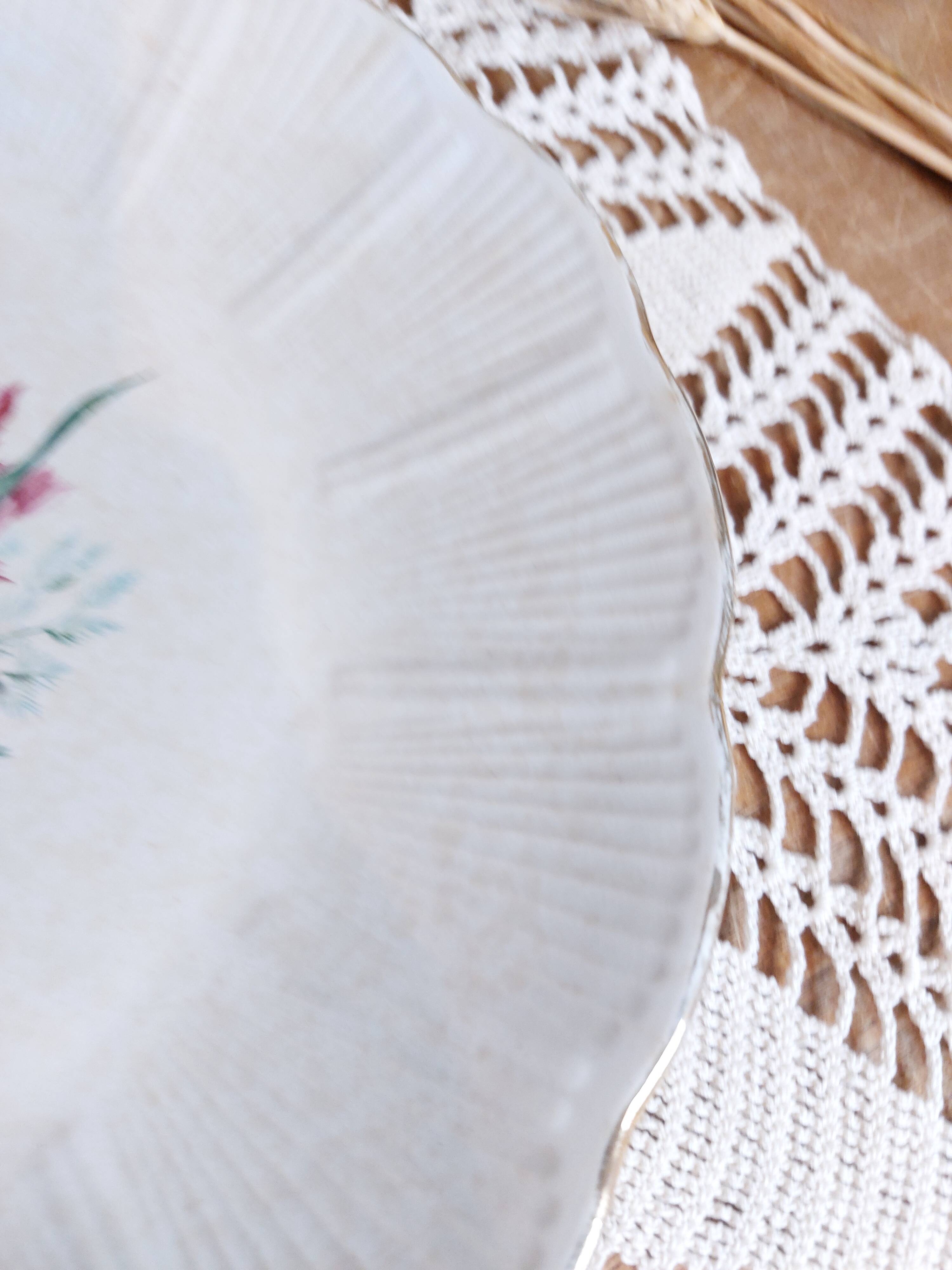 Antique rare large serving platter from L'Amandinoise with Iris decor D29, vintage France