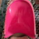 Pair of S-shaped chairs in fuchsia fibreglass – Space Age style