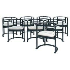 Josef Hoffmann Fledemaus style dining chairs, Bauhaus, set of 8