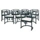 Josef Hoffmann Fledemaus style dining chairs, Bauhaus, set of 8