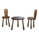 Ensemble de 2 chaises et une table brutaliste pour enfant 1960’s