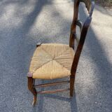 4 wooden country straw chairs