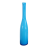 Vase en forme de bouteille style minimaliste bleue en verre vintage