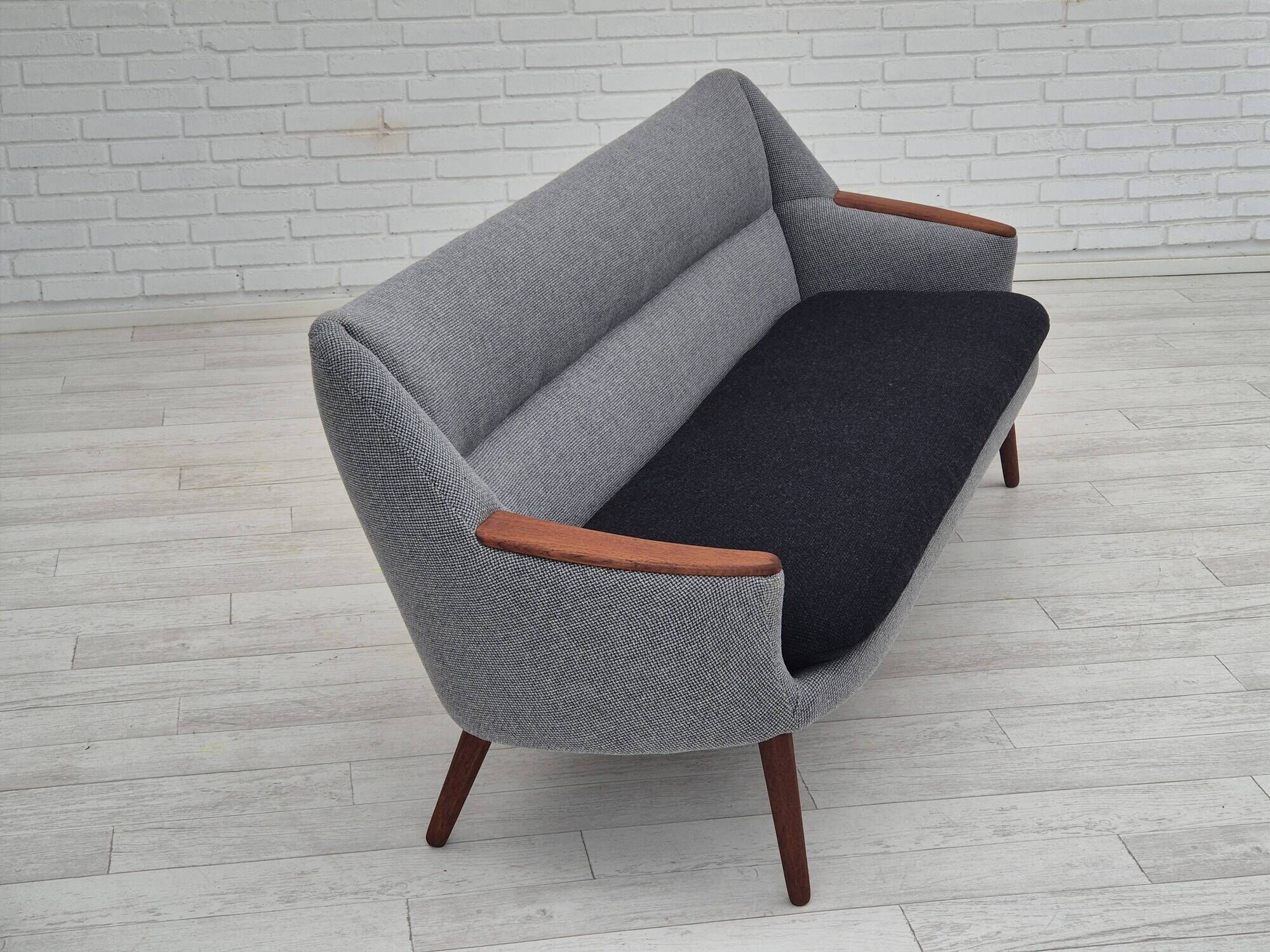 1960s, Danish sofa by Kurt Østervig model 58, completely reupholstered, furniture wool, teak wood.