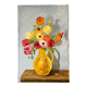 Tableau huile sur toile bouquet de fleurs vintage