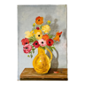 Oil painting on canvas Vintage bouquet of flowers