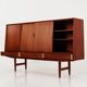 Highboard tekowy, duński design, lata 70, produkcja: Dania