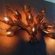 Monumental Vintage Wall Lamp with Golden Leaf Decor by Hans Kögl, 1960s