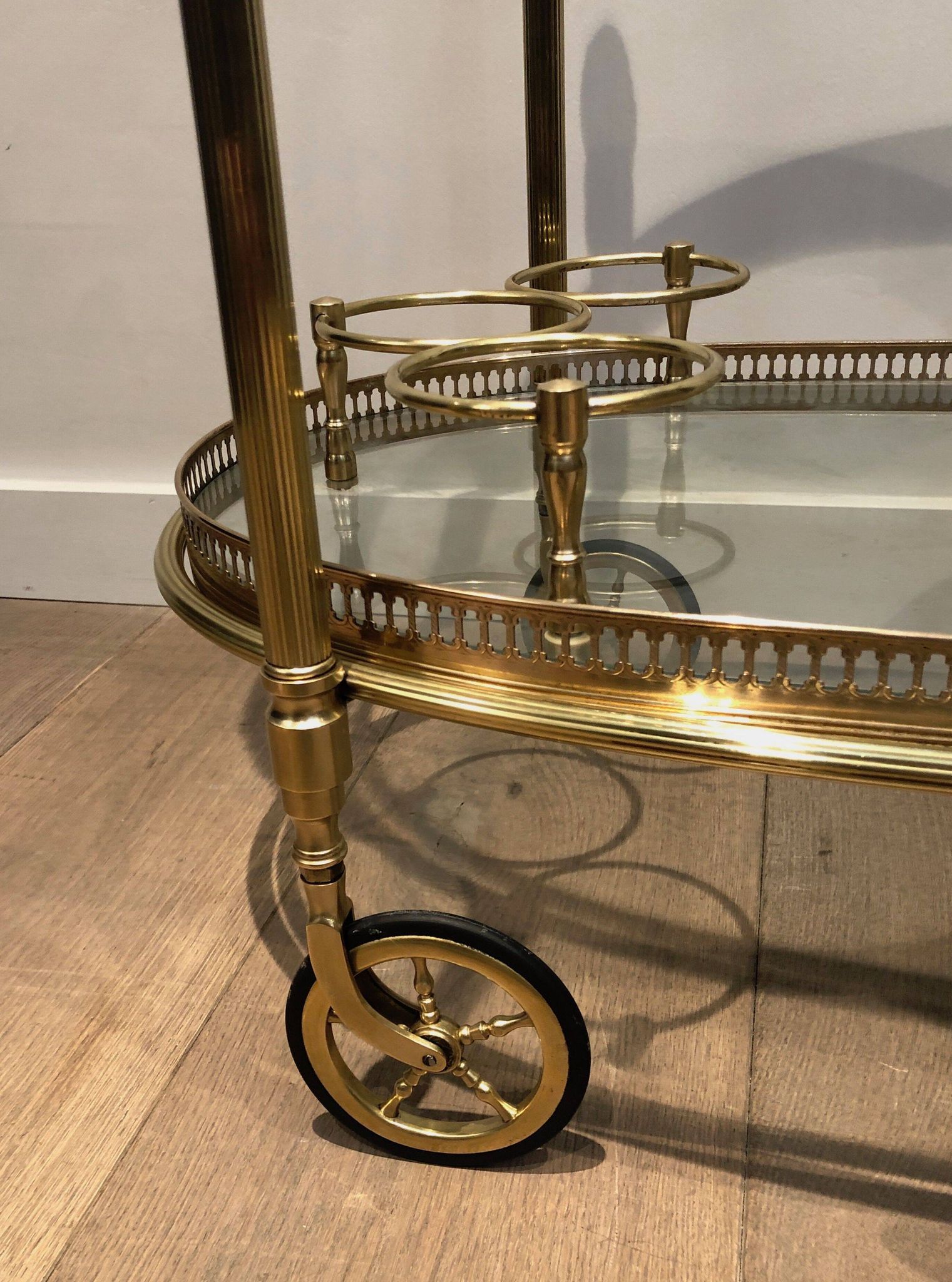 Oval brass trolley from Maison Baguès.