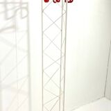 Modern white and red metal coat hanger, Italy 1980s