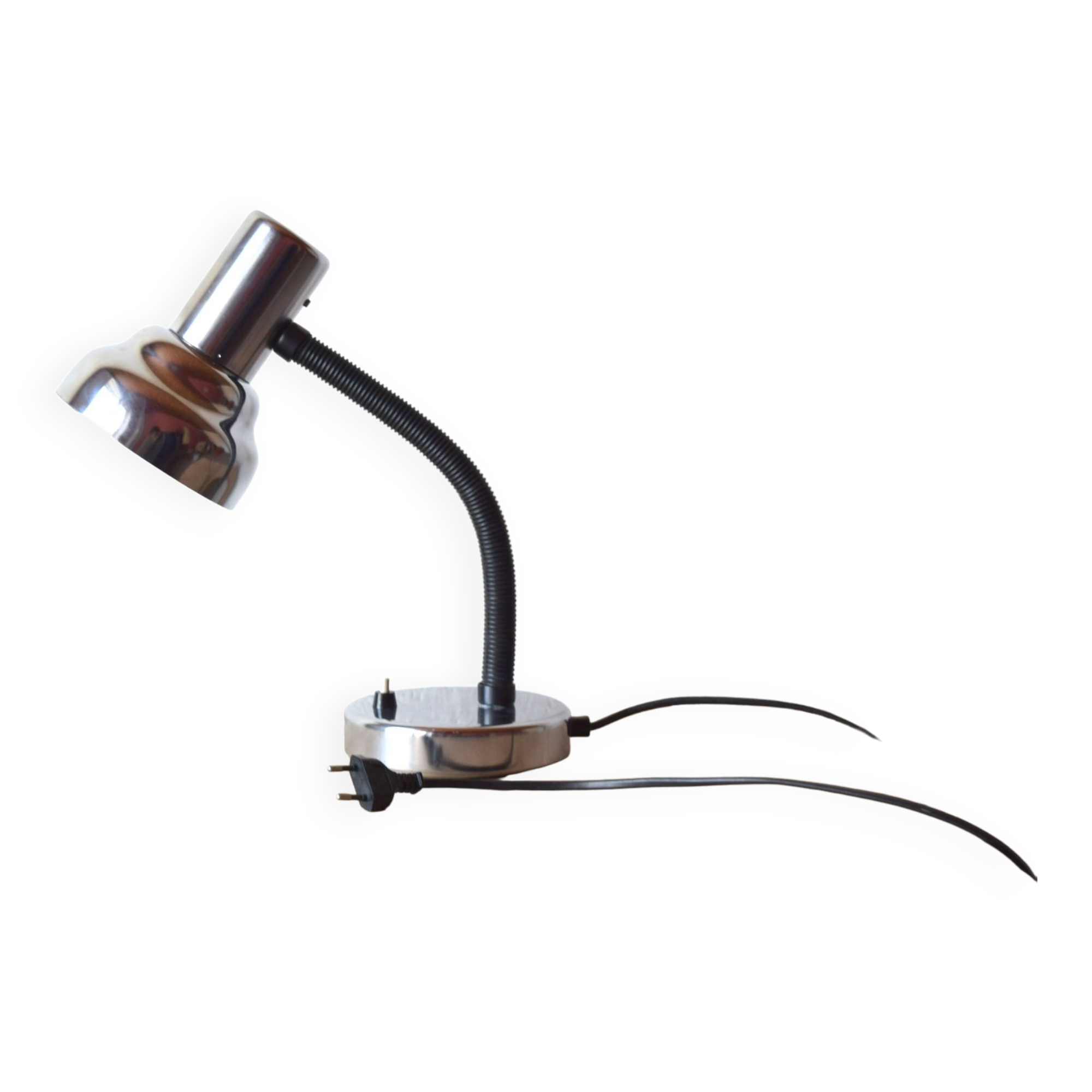 Vintage chrome metal desk lamp - Table lamp - 1960s.