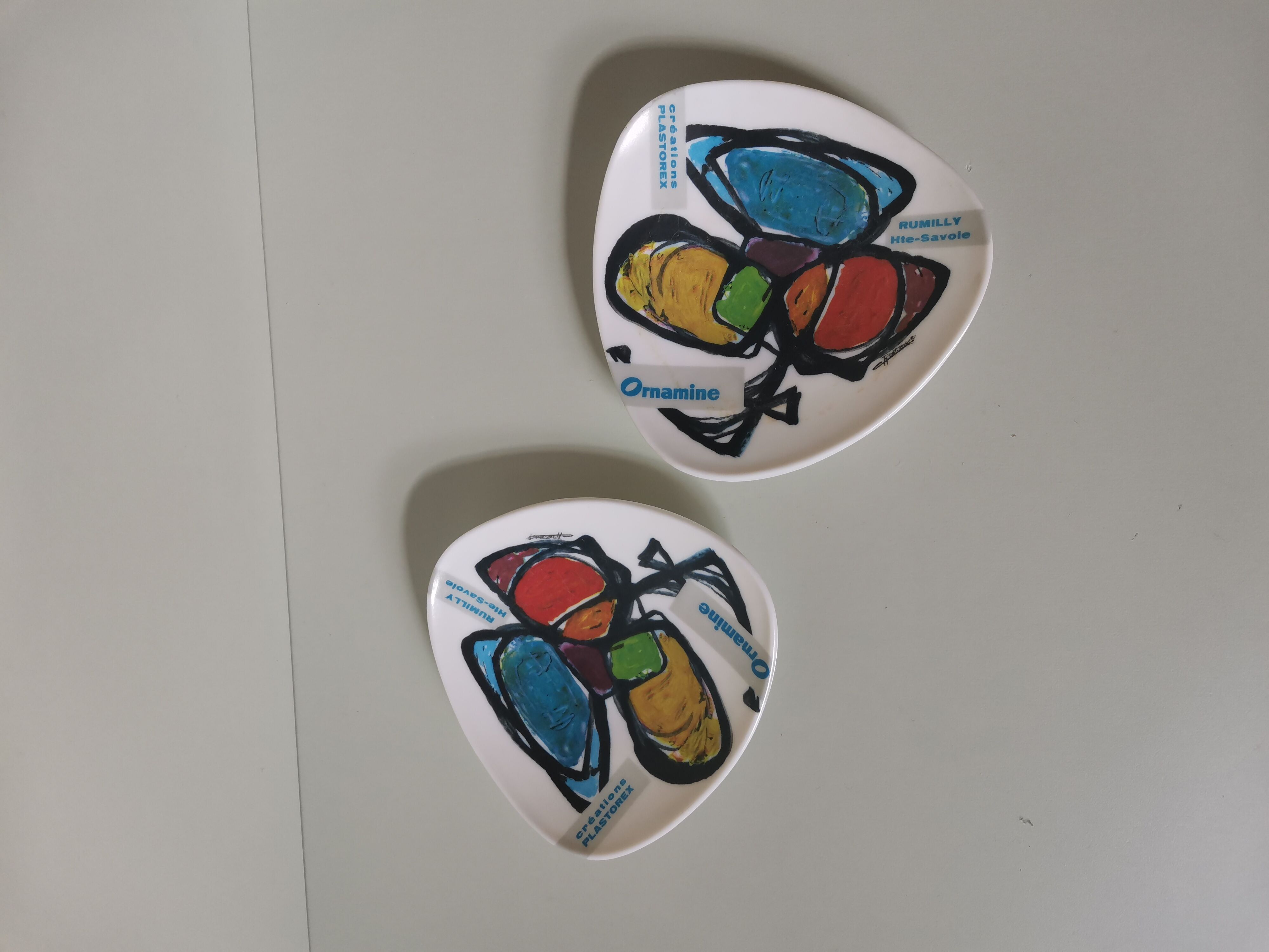 Set of 2 ashtray empty pocket 60s vitnage Plastorex Ornamine France