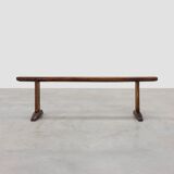 Rustic farmhouse bench in oak, France ca. 1820