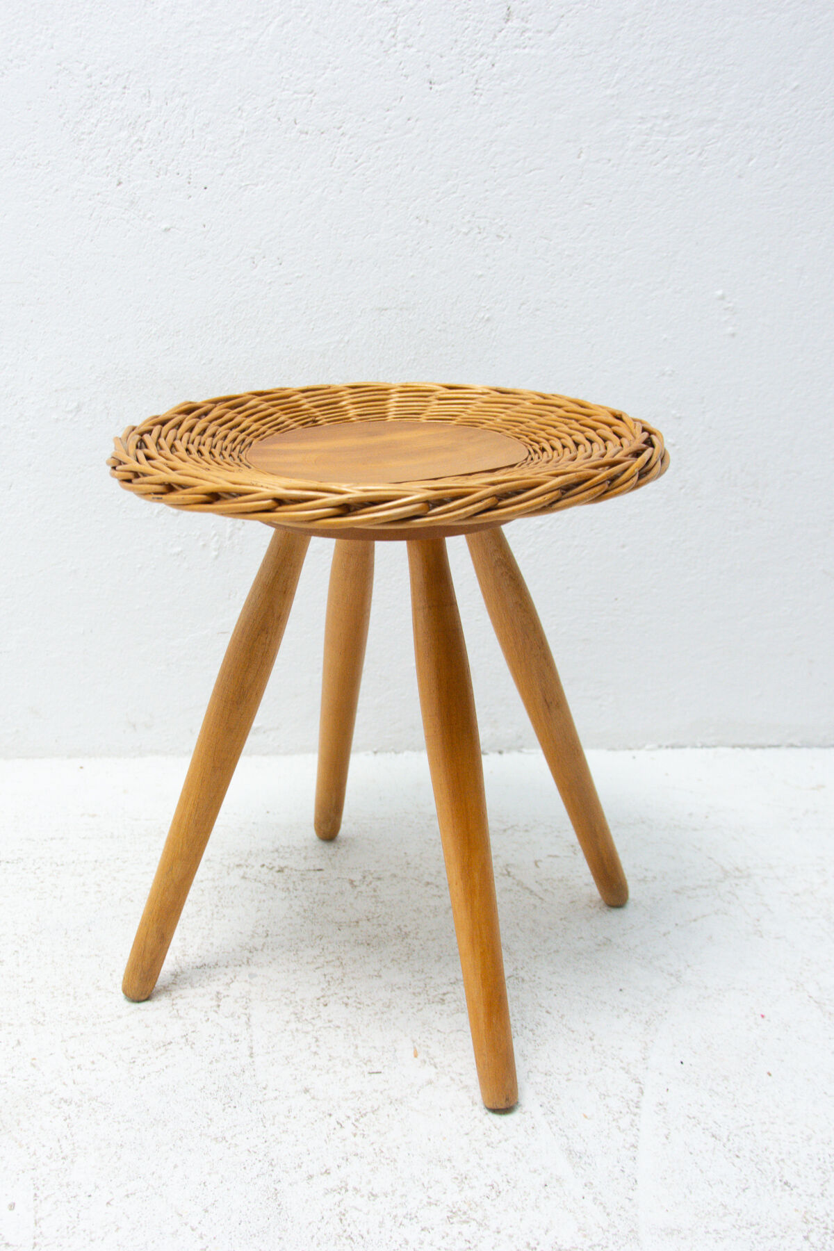 Mid century rattan stool by Jan Kalous for Úluv, 1960´s, Czechoslovakia