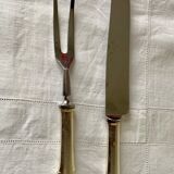 Silver metal carving set