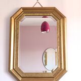 Octagonal gilded wooden mirror