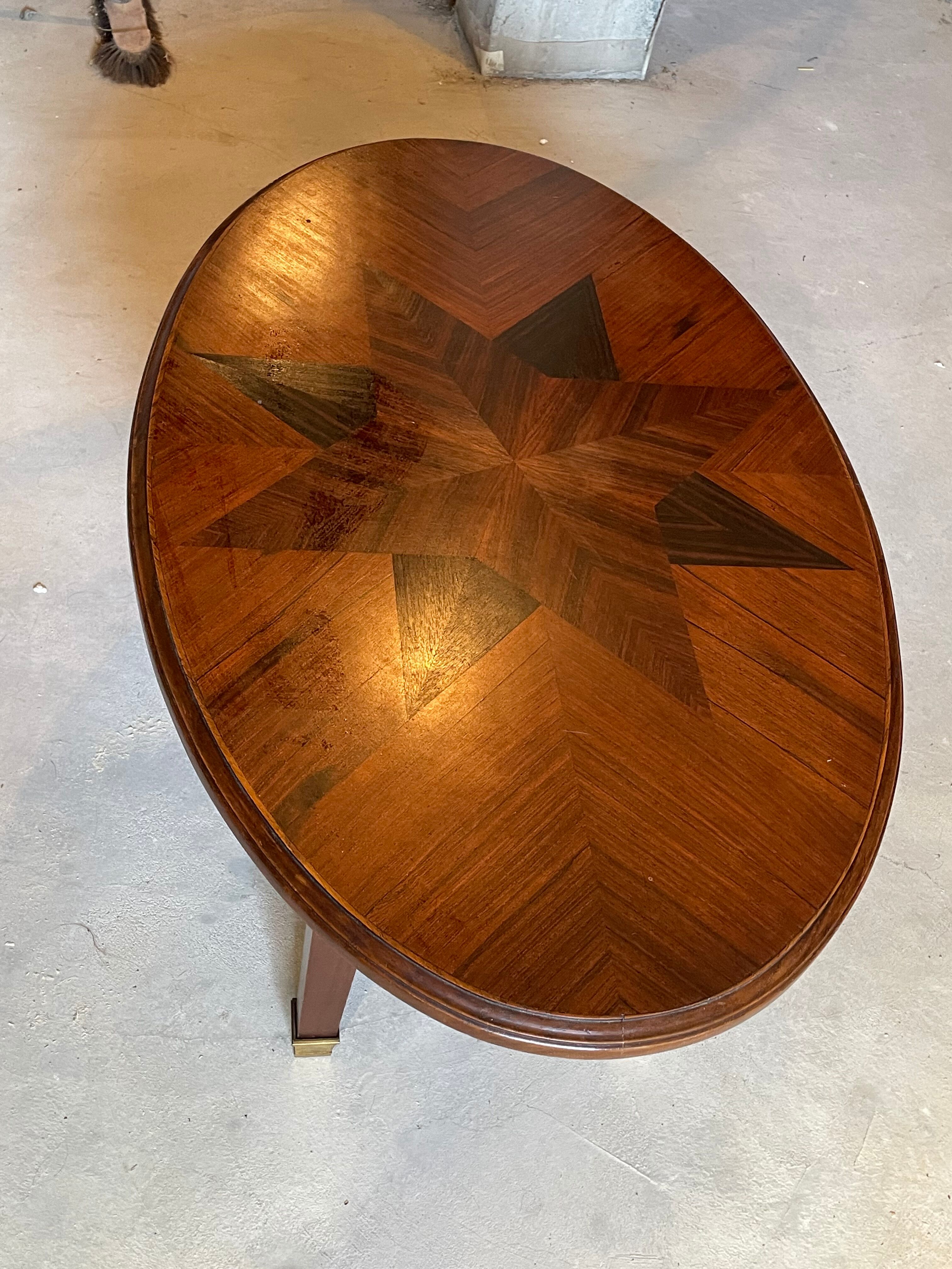 Branded oval coffee table