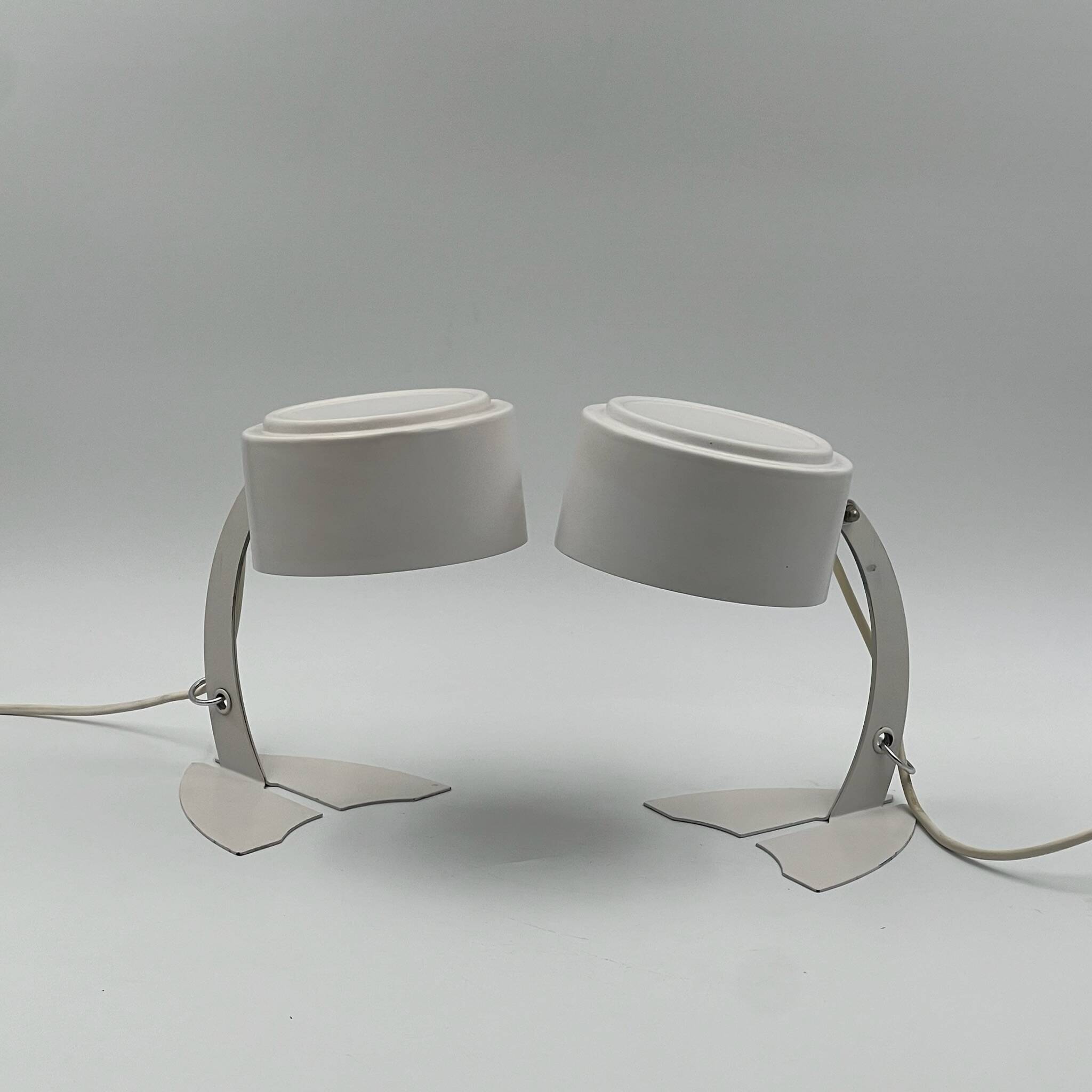 Iconic pair of targetti sankey table lamps - avantgarde italian lighting 70s