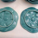 Oyster service Fish in faience barbotine 1950s