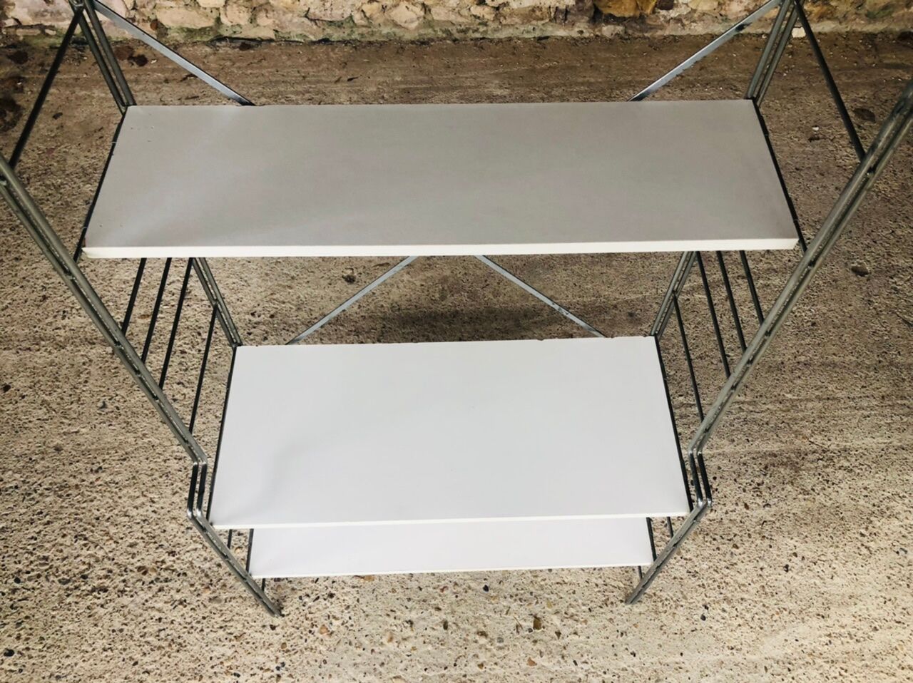 Vintage wall system with 5 modular shelves for BHV