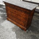 Louis Philippe burl walnut chest of drawers