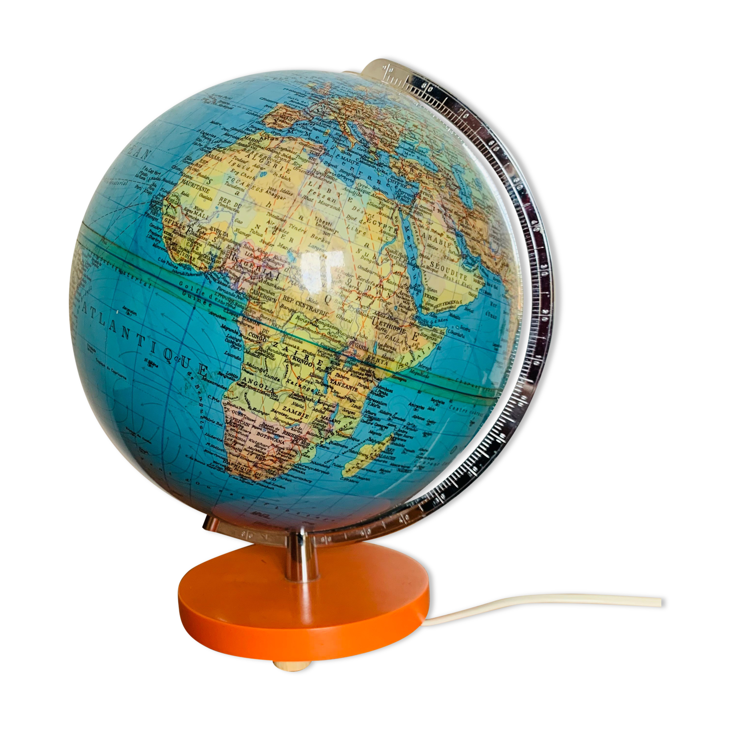 Globe world map of the 60s