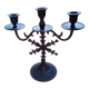 Three-branched black metal candelabra in gothic style