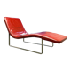 B&B Italia red leather lounge chair by Jeffrey Bernett
