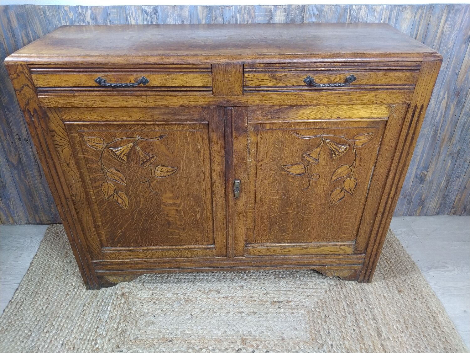 Low wooden sideboard