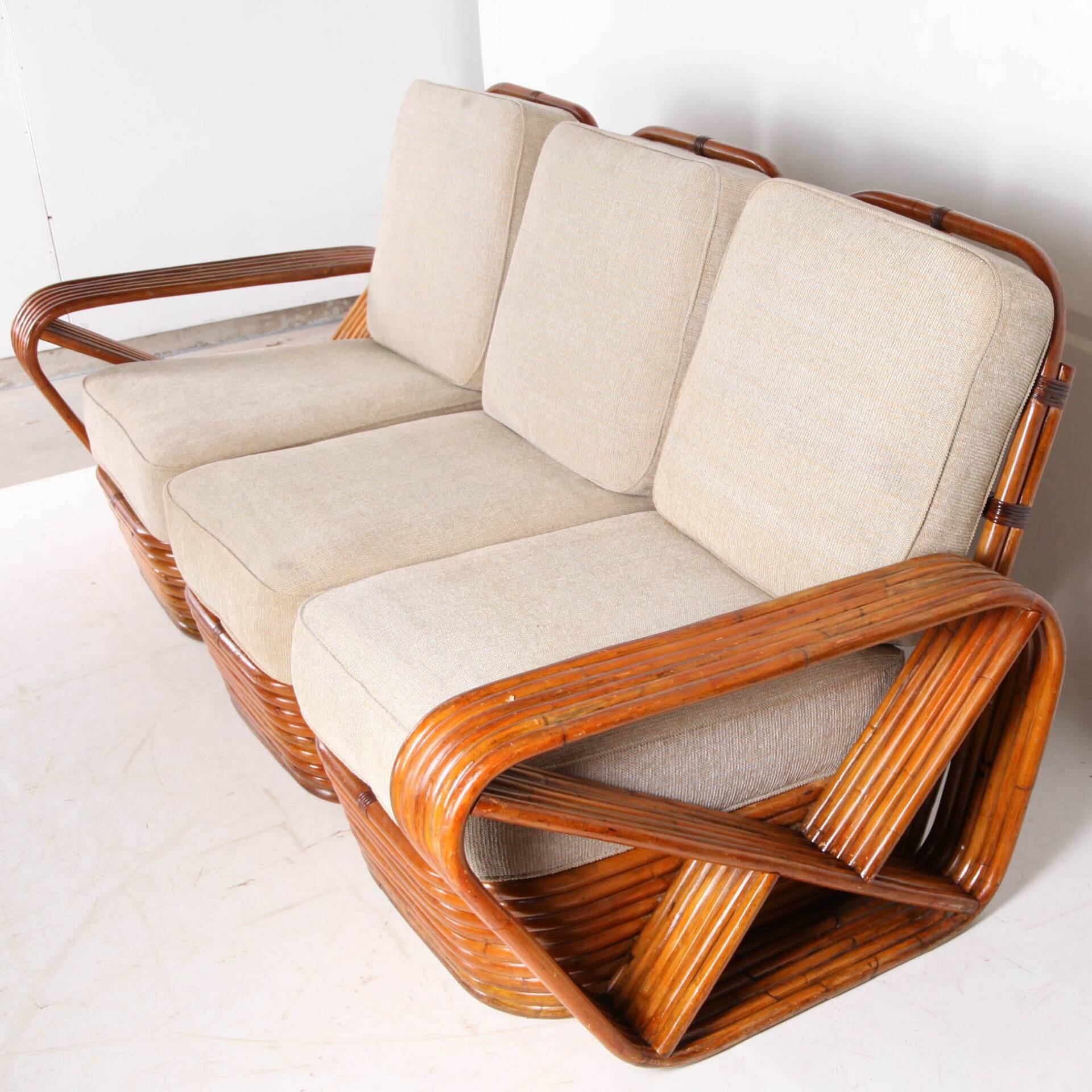 Rattan sofa by Paul Frankl