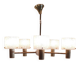Brass and perspex chandelier with 5 lights - 1960s/70s
