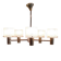 Brass and perspex chandelier with 5 lights - 1960s/70s