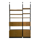 library no. 2/3 floor-ceiling blonde wood & black metal