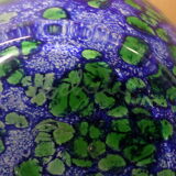 Ball vase signed blue and green Rock
